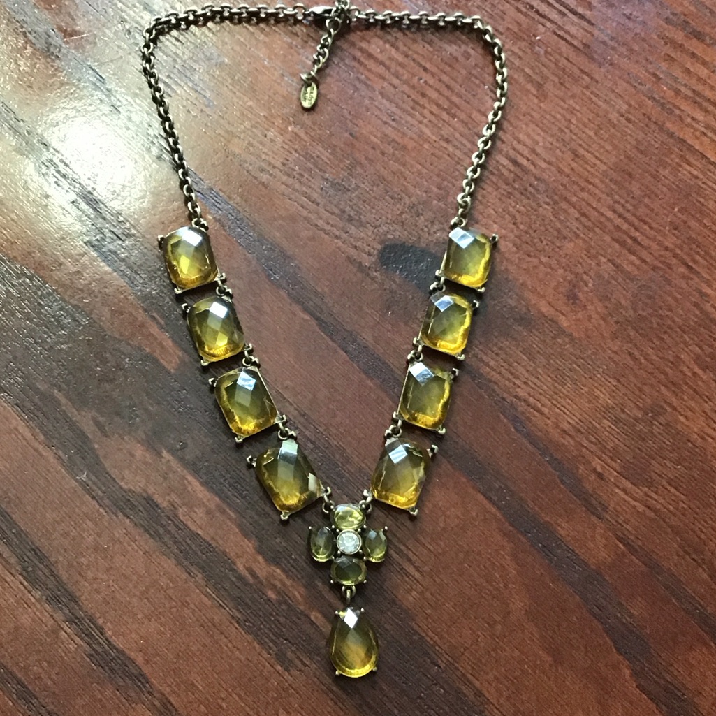 Rare Vintage Gold Signed Marlyn Schiff Stone Necklace